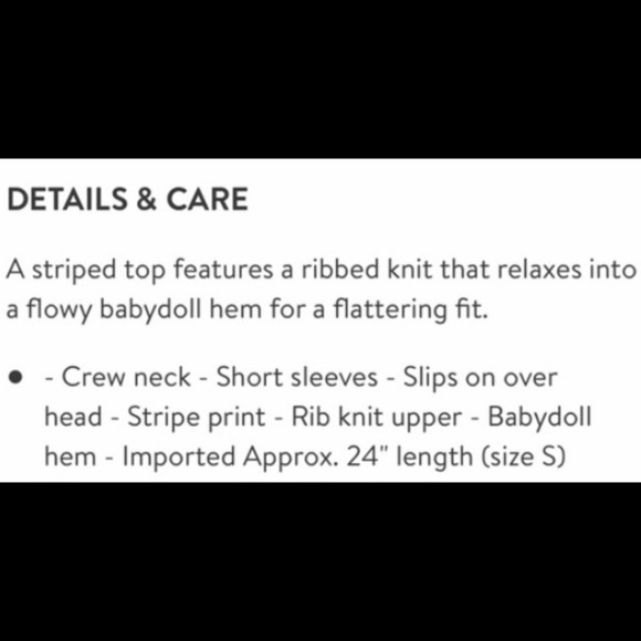 - NWT Anthropologie Black White Current Air Stripe Babydoll Peplum Top Rib Knit - Picture 4 of 9